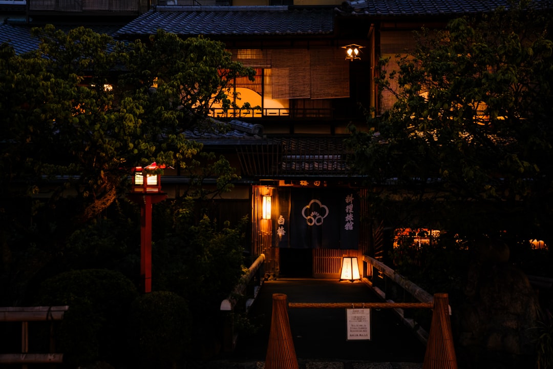 Traditional Japanese ryokan with zen garden view